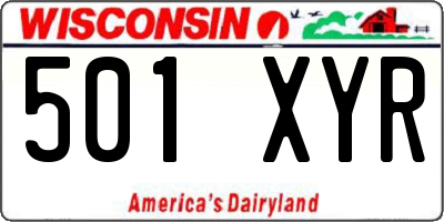 WI license plate 501XYR