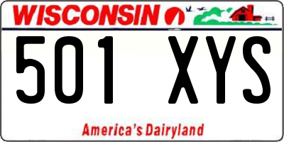 WI license plate 501XYS