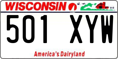 WI license plate 501XYW