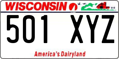 WI license plate 501XYZ