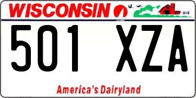 WI license plate 501XZA