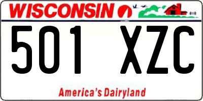 WI license plate 501XZC
