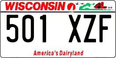 WI license plate 501XZF