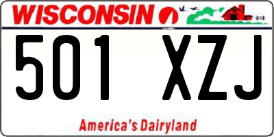 WI license plate 501XZJ