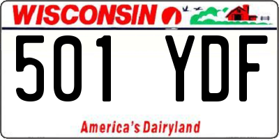 WI license plate 501YDF