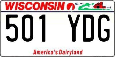 WI license plate 501YDG