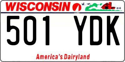 WI license plate 501YDK
