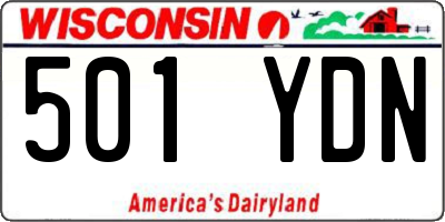 WI license plate 501YDN