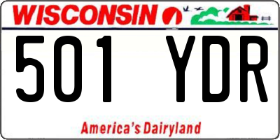 WI license plate 501YDR