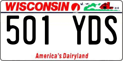 WI license plate 501YDS