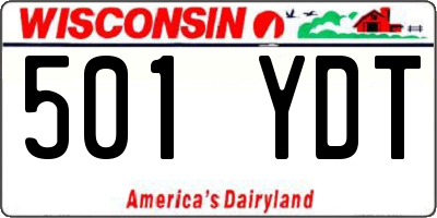 WI license plate 501YDT