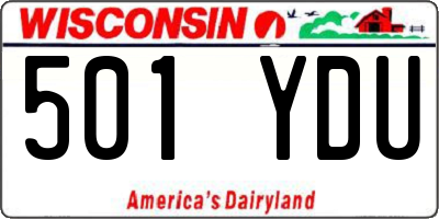 WI license plate 501YDU