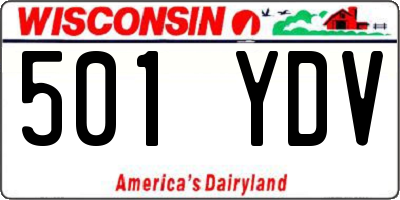 WI license plate 501YDV