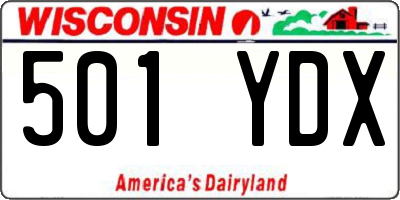 WI license plate 501YDX
