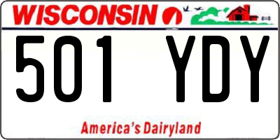 WI license plate 501YDY