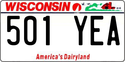 WI license plate 501YEA