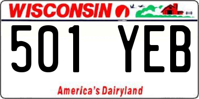WI license plate 501YEB