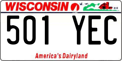 WI license plate 501YEC