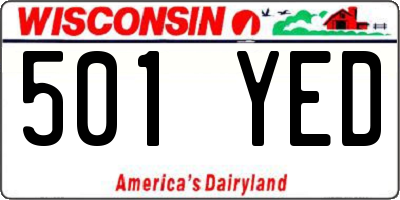 WI license plate 501YED