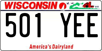 WI license plate 501YEE