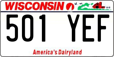 WI license plate 501YEF