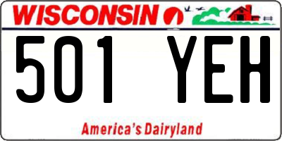 WI license plate 501YEH