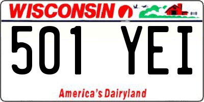 WI license plate 501YEI