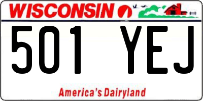 WI license plate 501YEJ