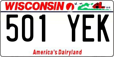 WI license plate 501YEK