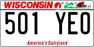 WI license plate 501YEO