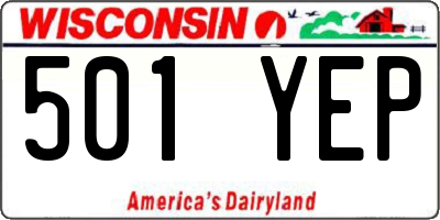 WI license plate 501YEP