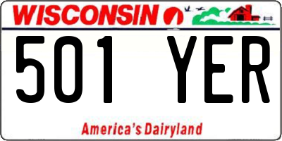 WI license plate 501YER