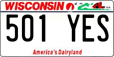 WI license plate 501YES