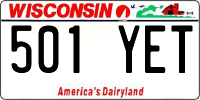 WI license plate 501YET