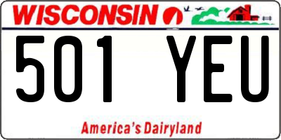 WI license plate 501YEU
