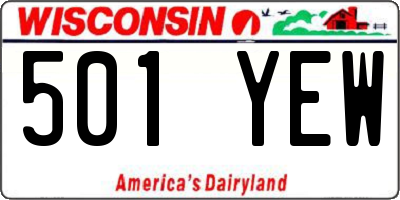 WI license plate 501YEW
