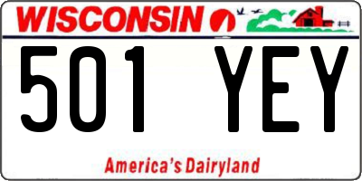 WI license plate 501YEY
