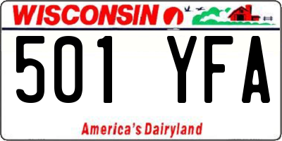 WI license plate 501YFA