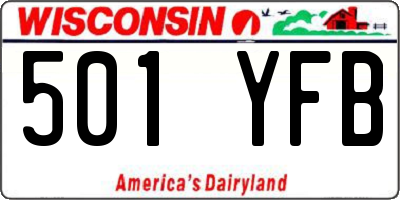 WI license plate 501YFB