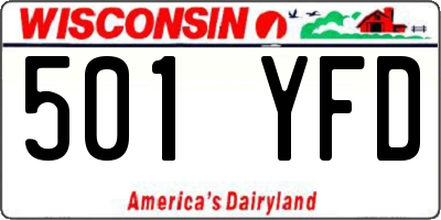 WI license plate 501YFD