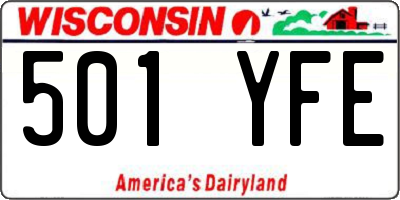 WI license plate 501YFE