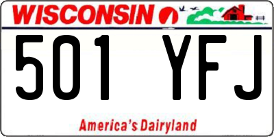 WI license plate 501YFJ
