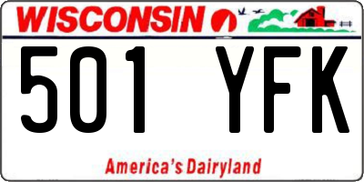 WI license plate 501YFK