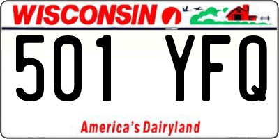 WI license plate 501YFQ