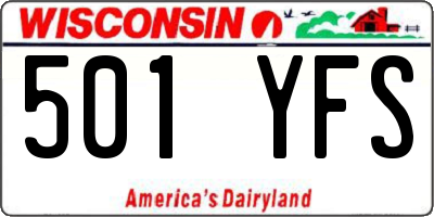 WI license plate 501YFS