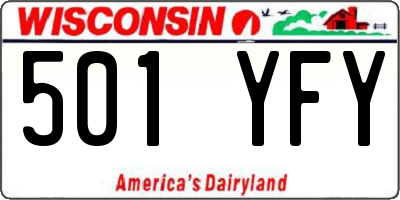 WI license plate 501YFY