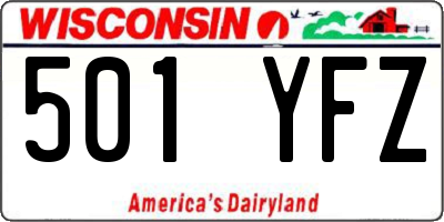 WI license plate 501YFZ