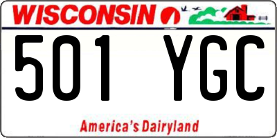 WI license plate 501YGC