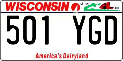 WI license plate 501YGD