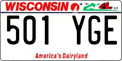 WI license plate 501YGE